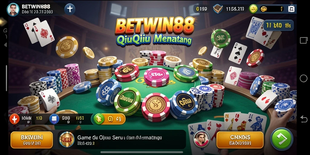 Screenshot gameplay BETWIN88 yang menampilkan aksi QiuQiu.