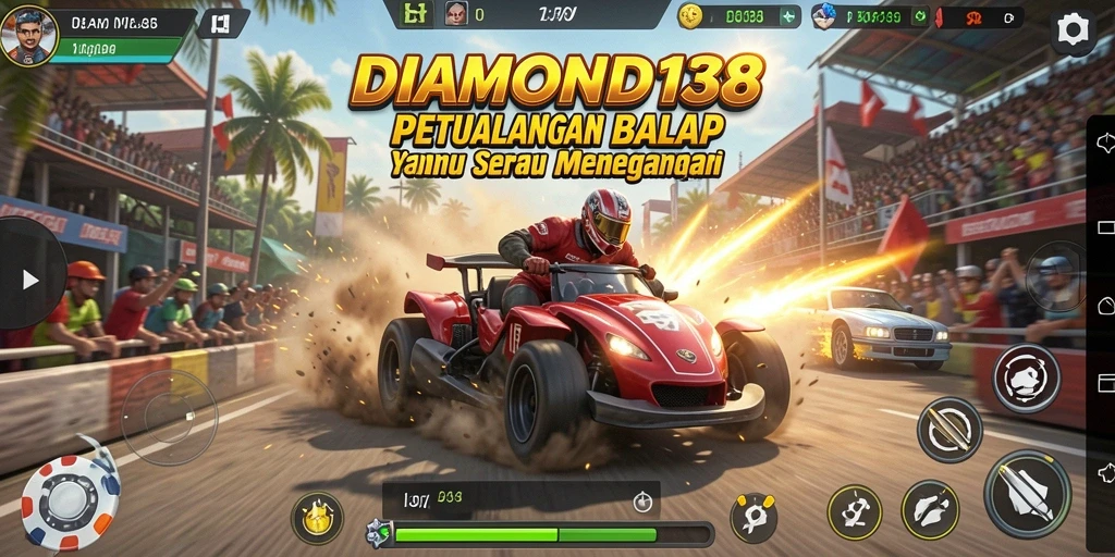 Gameplay Racing DIAMOND138 yang penuh aksi dan kecepatan.
