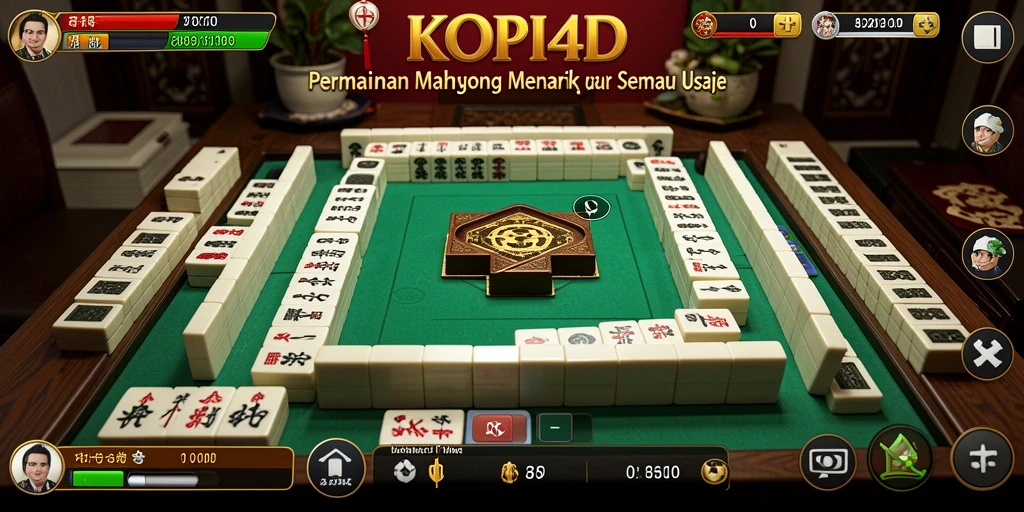Tampilan screenshot KOPI4D dengan aksi Mahjong yang seru.