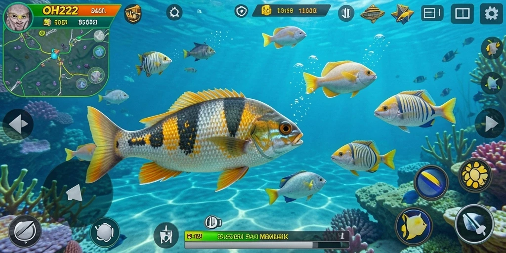Tampilan menarik dari gameplay Tembak Ikan di OH222.