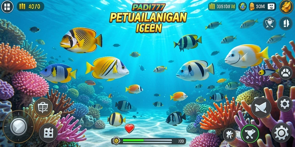 Tampilan gameplay seru PADI777 saat menembak ikan.