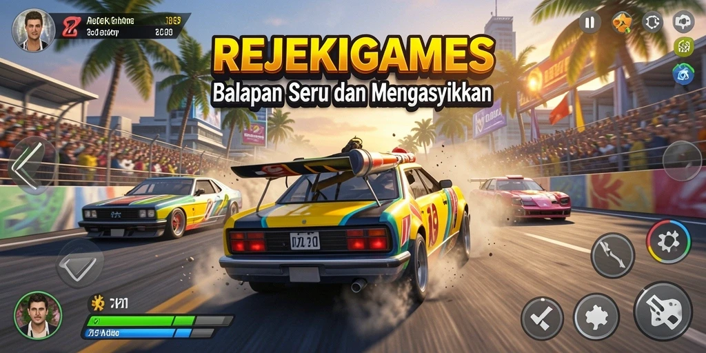 Tampilan gameplay balapan seru di REJEKIGAMES.