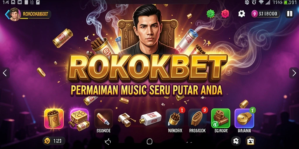Tampilan gameplay ROKOKBET yang penuh warna dan interaktif.